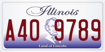 IL license plate A409789