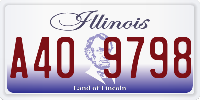 IL license plate A409798