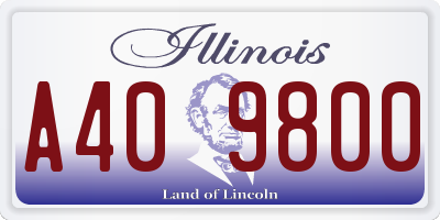 IL license plate A409800