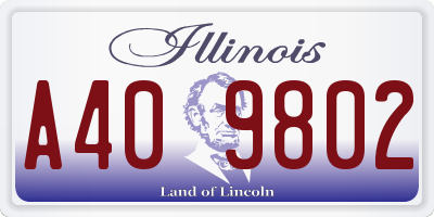 IL license plate A409802