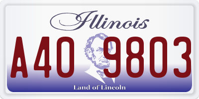 IL license plate A409803