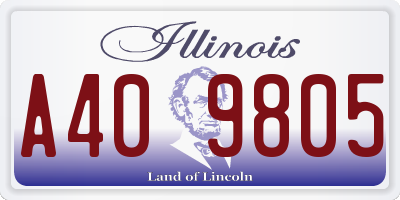 IL license plate A409805