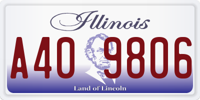 IL license plate A409806