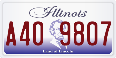 IL license plate A409807
