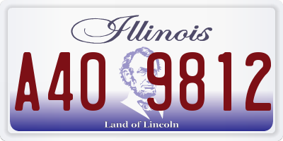 IL license plate A409812