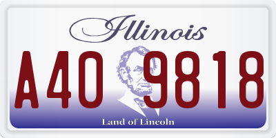 IL license plate A409818
