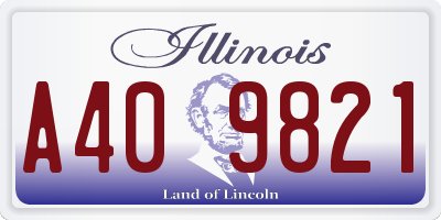 IL license plate A409821