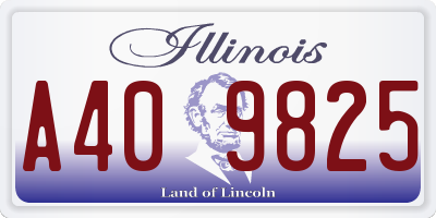 IL license plate A409825