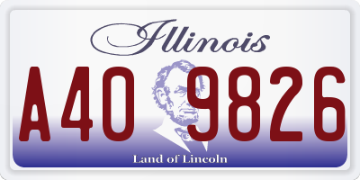 IL license plate A409826