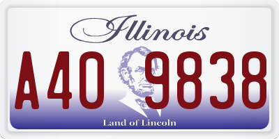 IL license plate A409838