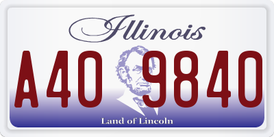 IL license plate A409840