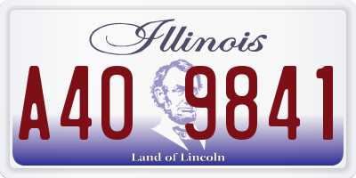 IL license plate A409841