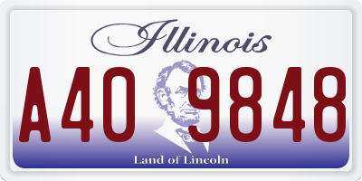 IL license plate A409848