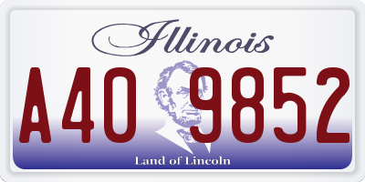 IL license plate A409852
