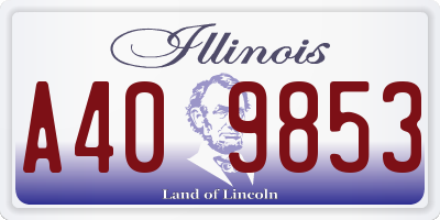IL license plate A409853