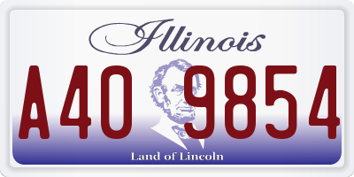 IL license plate A409854