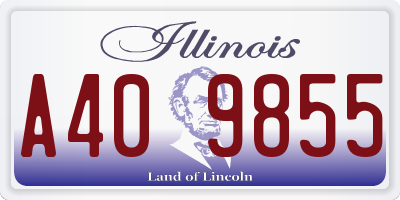 IL license plate A409855