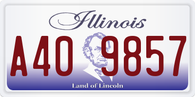 IL license plate A409857