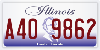 IL license plate A409862
