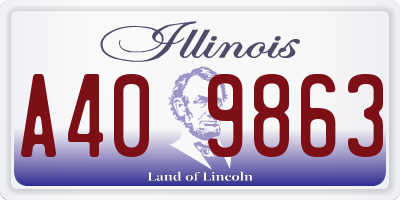 IL license plate A409863