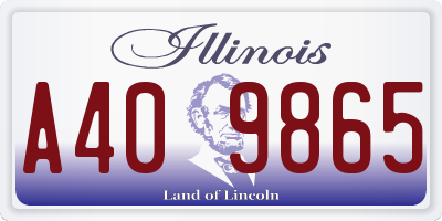 IL license plate A409865