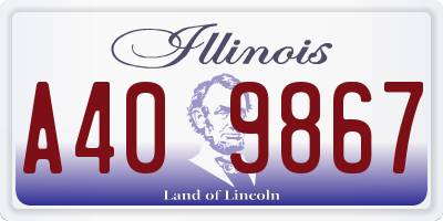 IL license plate A409867