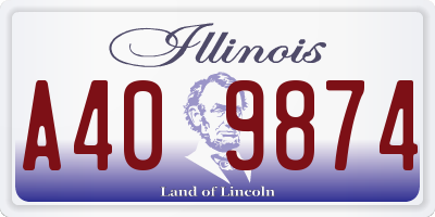 IL license plate A409874