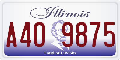 IL license plate A409875