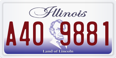 IL license plate A409881