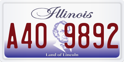 IL license plate A409892