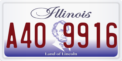 IL license plate A409916