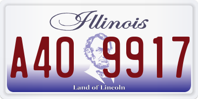 IL license plate A409917
