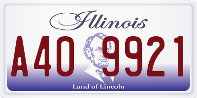 IL license plate A409921