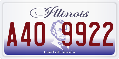 IL license plate A409922