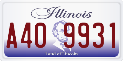 IL license plate A409931