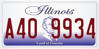 IL license plate A409934