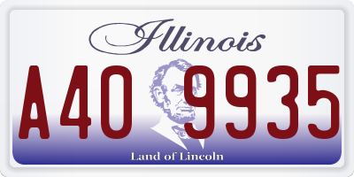 IL license plate A409935