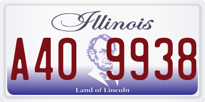 IL license plate A409938