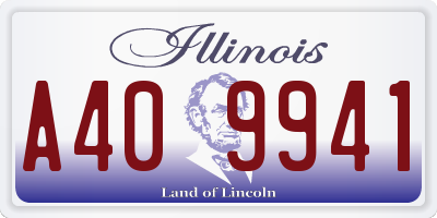 IL license plate A409941