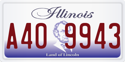 IL license plate A409943