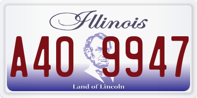 IL license plate A409947