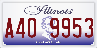 IL license plate A409953