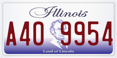 IL license plate A409954