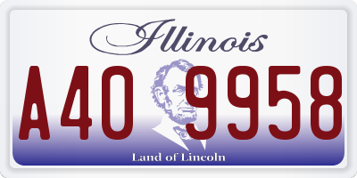 IL license plate A409958