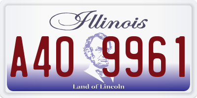 IL license plate A409961