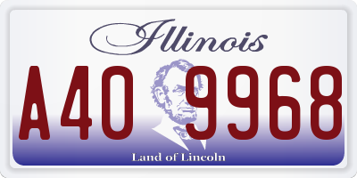 IL license plate A409968