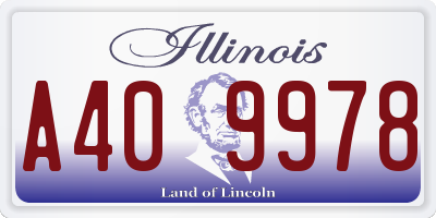 IL license plate A409978