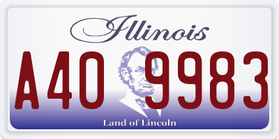 IL license plate A409983