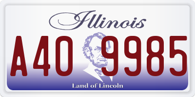 IL license plate A409985