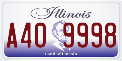 IL license plate A409998